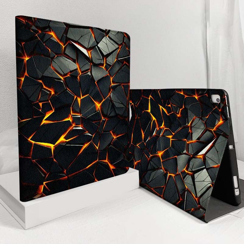 Samsung Tablet S9 Accessories - Art lave fissuré lueur de feu