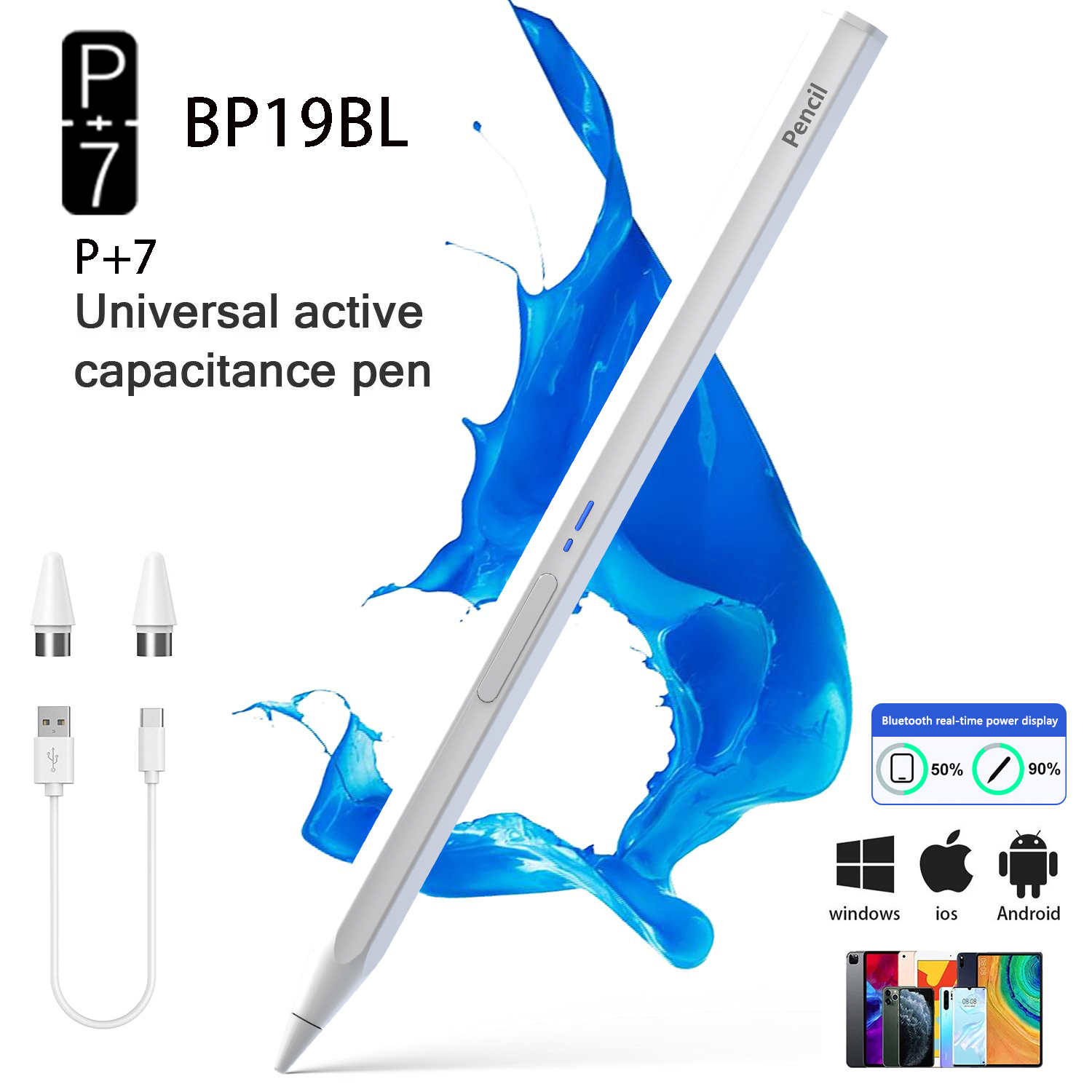 Pen Tablet Accessories - Stylet hexagonal universel P+7 pour tablette