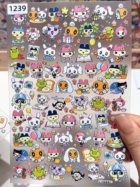 Tablet Phone Accessories - Nouveaux autocollants Tamagotchi gaufrés et imperméables,