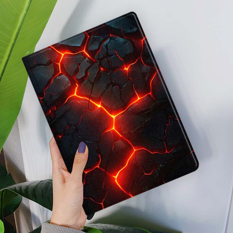 Art lave fissuré lueur de feu  - Samsung Tablet S9 Accessories avis et prix